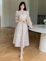 Акція на Сукня літня жіноча SHEIN GD-00144395 L Молочна від Rozetka