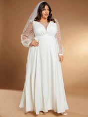 Акція на Сукня весільна літня жіноча SHEIN GD-00095808 2XL Біла від Rozetka