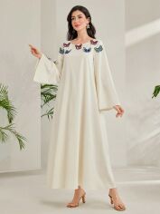 Акція на Сукня літня жіноча SHEIN GD-00144241 L Молочна від Rozetka
