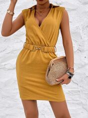 Акція на Сукня літня жіноча SHEIN GD-00100480 S Гірчична від Rozetka