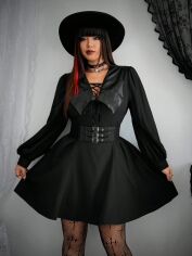 Акція на Сукня осіння жіноча SHEIN GD-00133405 2XL Чорне від Rozetka