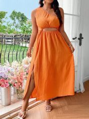 Акція на Сукня літня жіноча SHEIN GD-00125351 4XL Помаранчева від Rozetka