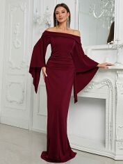 Акція на Сукня вечірня жіноча SHEIN GD-00119589 XL Бордова від Rozetka