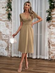 Акція на Сукня літня жіноча SHEIN GD-00144830 L Світло-бежева від Rozetka