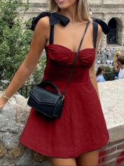 Акція на Сукня літня жіноча SHEIN GD-00134061 M Бордова від Rozetka