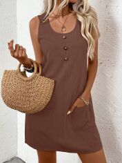 Акція на Сукня літня жіноча SHEIN GD-00134268 S Коричнева від Rozetka