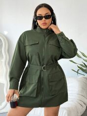Акція на Сукня осіння жіноча SHEIN GD-00137047 XL Хакі від Rozetka
