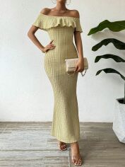 Акція на Сукня осіння жіноча SHEIN GD-00146690 XL Пісочна від Rozetka