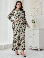 Акція на Сукня осіння жіноча SHEIN GD-00133092 XL Бежева від Rozetka