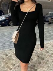 Акція на Сукня осіння жіноча SHEIN GD-00134898 S Чорна від Rozetka