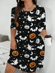 Акція на Сукня осіння жіноча SHEIN GD-00133646 3XL Чорна від Rozetka