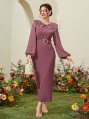 Акція на Сукня осіння жіноча SHEIN GD-00143629 L Лілове від Rozetka