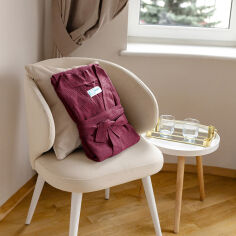 Акція на Халат Кимоно Muslin Burgundy SoundSleep бургунди короткий L від Podushka