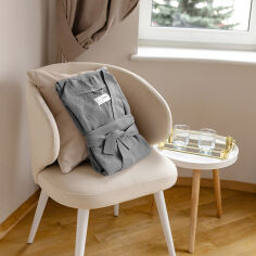 Акція на Халат Кимоно Muslin Graphite SoundSleep графит короткий M від Podushka