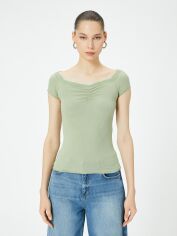 Акція на Топ жіночий Koton 4SAL11076IK875 XL Хакі від Rozetka