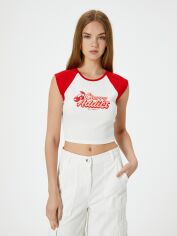 Акція на Топ жіночий Koton 4SAL10983IK010 XS Білий від Rozetka