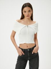 Акція на Топ жіночий Koton 4SAL11062IK010 XL Білий від Rozetka