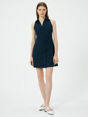 Акція на Сукня-сорочка коротка літня жіноча Koton 4SAK80344PW710 44 Синя від Rozetka