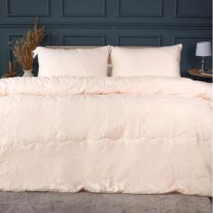 Акція на Набір MirSon №2975 Ковдра літня Євро 200х220 Line Satin Light Pro 10-016 Creamy З евкаліптовим волокном + 2 подушки 50х70 + 2 наволочки 50х70 + простирадло 220х240 від Rozetka
