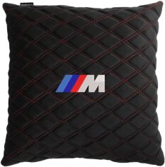 Акція на Подушка EVAtech 40 х 40 см BMW M Чорна з червоною ниткою від Rozetka
