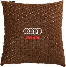 Акція на Подушка EVAtech 40 х 40 см Audi Коричнева з коричневою ниткою від Rozetka