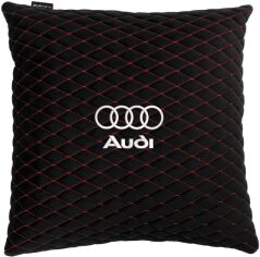 Акція на Подушка EVAtech 40 х 40 см Audi Чорна з червоною ниткою від Rozetka
