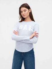 Акція на Лонгслів жіночий Gap Waffle-Knit Crewneck 522282 XS Блакитний від Rozetka
