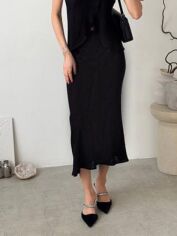 Акція на Спідниця міді осіння жіноча ARTKNIT Loren 39601 M Чорна від Rozetka