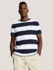 Акція на Футболка бавовняна довга чоловіча Tommy Hilfiger 78JB1151F551 XL Біла з принтом від Rozetka