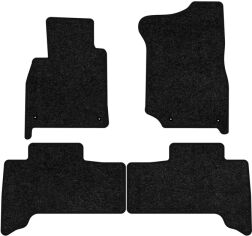 Акція на Ворсові килимки EVAtech Standard в салон авто для Toyota Land Cruiser (100) 7 seats Restyling 2003-2007 1 покоління SUV EU Чорний кант від Rozetka