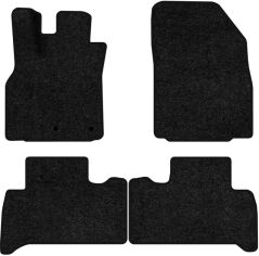 Акція на Ворсові килимки EVAtech Standard в салон авто для Renault Grand Scenic (III) 7 seats (non-moving armrest) MT 2009-2015 3 покоління Minivan EU Чорний кант від Rozetka