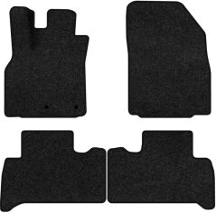 Акція на Ворсові килимки EVAtech Premium в салон авто для Renault Grand Scenic (III) 7 seats (non-moving armrest) MT 2009-2015 3 покоління Minivan EU Чорний кант від Rozetka
