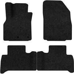 Акція на Ворсові килимки EVAtech Premium в салон авто для Renault Grand Scenic (III) 5 seats (non-moving armrest) AT 2009-2015 3 покоління Minivan EU Чорний кант від Rozetka
