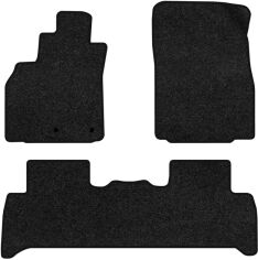 Акція на Ворсові килимки EVAtech Premium в салон авто для Renault Grand Scenic (III) 7 seats (non-moving armrest) MT 2009-2015 3 покоління Minivan EU Чорний кант від Rozetka