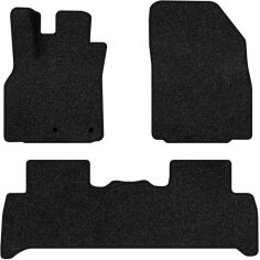 Акція на Ворсові килимки EVAtech Premium в салон авто для Renault Grand Scenic (III) 7 seats (non-moving armrest) MT 2009-2015 3 покоління Minivan EU Чорний кант від Rozetka