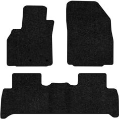 Акція на Ворсові килимки EVAtech Standard в салон авто для Renault Grand Scenic (III) 5 seats (non-moving armrest) AT 2009-2015 3 покоління Minivan EU Чорний кант від Rozetka