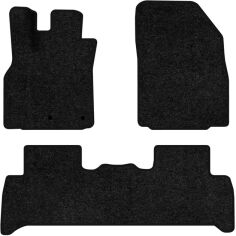Акція на Ворсові килимки EVAtech Standard в салон авто для Renault Grand Scenic (III) 7 seats (non-moving armrest) MT 2009-2015 3 покоління Minivan EU Чорний кант від Rozetka