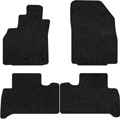 Акція на Ворсові килимки EVAtech Premium в салон авто для Renault Grand Scenic (III) 7 seats (non-moving armrest) MT 2009-2015 3 покоління Minivan EU Чорний кант від Rozetka