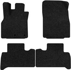 Акція на Ворсові килимки EVAtech Premium в салон авто для Renault Grand Scenic (III) 7 seats (non-moving armrest) MT 2009-2015 3 покоління Minivan EU Чорний кант від Rozetka