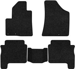 Акція на Ворсові килимки EVAtech Premium в салон авто для Hyundai Santa FE (CM) Restyling (Hinged Gas Pedal) 7 seats (3 clips) 2010-2012 2 покоління SUV EU Чорний кант від Rozetka