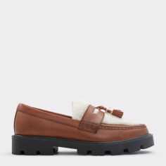Акція на Жіночі лофери зі шкіри ALDO 13672328-220 37 (6.5US) 23.4 см Коричневі від Rozetka