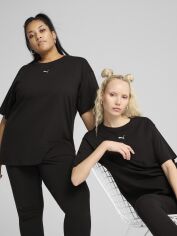 Акція на Футболка бавовняна жіноча Puma Ess Relaxed Tee 68497101 XS Чорна від Rozetka