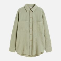 Акція на Сорочка бавовняна жіноча H&M 1122102005c20 XS Хакі від Rozetka