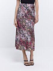 Акція на Спідниця міді літня жіноча River Island XAZ469386NMYV 38 Чорна з рожевим від Rozetka