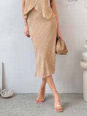Акція на Спідниця міді осіння жіноча ARTKNIT Loren 39595 XL Бежева від Rozetka