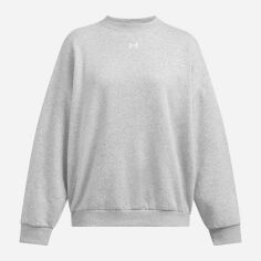 Акція на Світшот на флісі жіночий Under Armour Rival Fleece OS Crew 1386463-011 S Сірий від Rozetka