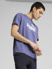 Акція на Футболка бавовняна довга чоловіча Puma Ess No.1 Logo Heather Tee (S) 68255146 2XL Фіолетова від Rozetka