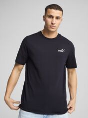 Акція на Футболка бавовняна довга чоловіча Puma Ess Small No.1 Logo Tee 68253416 2XL Темно-синя від Rozetka