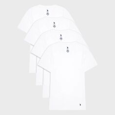 Акція на Набір футболок бавовняних довгих чоловічих U.S. Polo Assn USM243CP06-0000A M 4 шт Білий від Rozetka