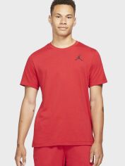 Акція на Футболка хлопковая длинная мужская Jordan M J Jumpman Emb Ss Crew DC7485-687 L Червона від Rozetka